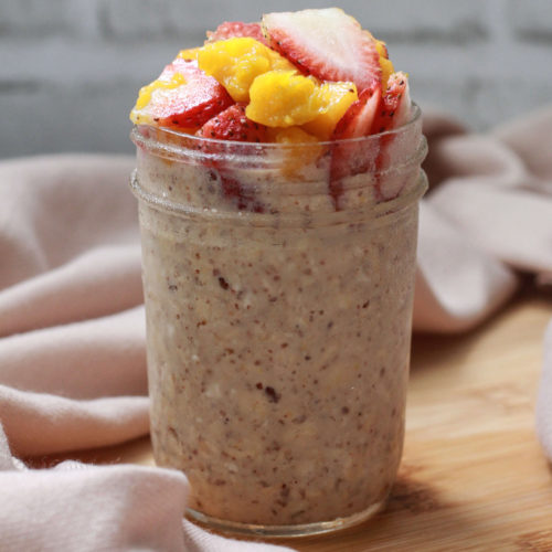 strawberry and mango overnight oatmeal