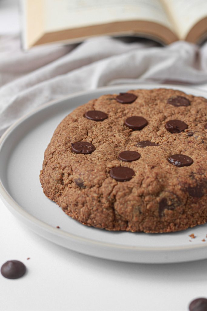 Giant chocolate chip oat cookie