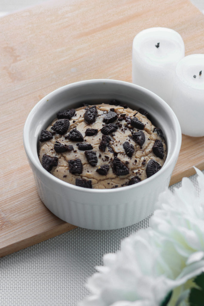 showing cookies and cream baked oats fresh-baked