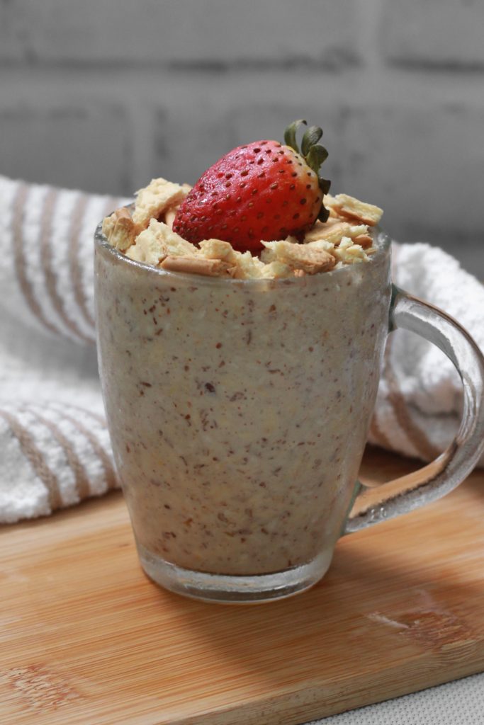 STRAWBERRY SHORTCAKE OVERNIGHT OATS RECIPE HEALTHY