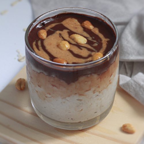 chocolate snickers overnight oats