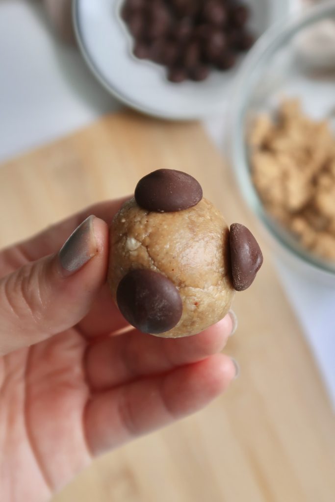 chocolate chip energy balls made with oats