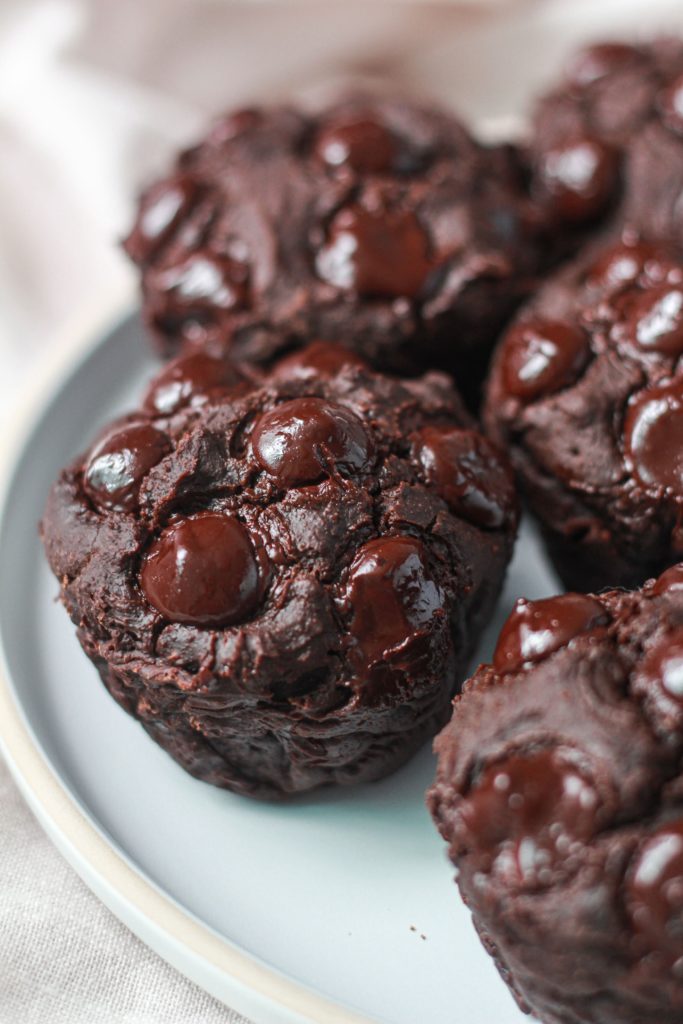 double chocolate muffins oats vegan