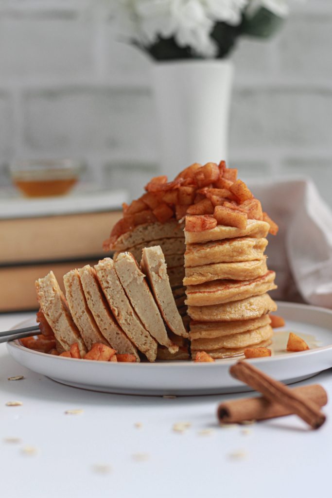 showing 5-ingredient Apple Oatmeal Pancakes