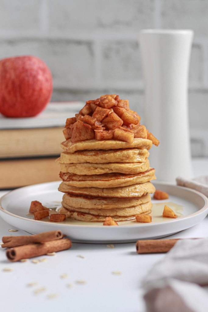 showing 5-ingredient Apple Oatmeal Pancakes whole recipe