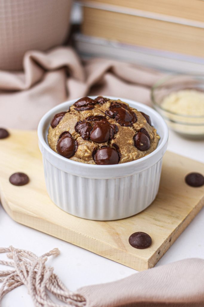 showing gingerbread chocolate chip baked oatmeal farther