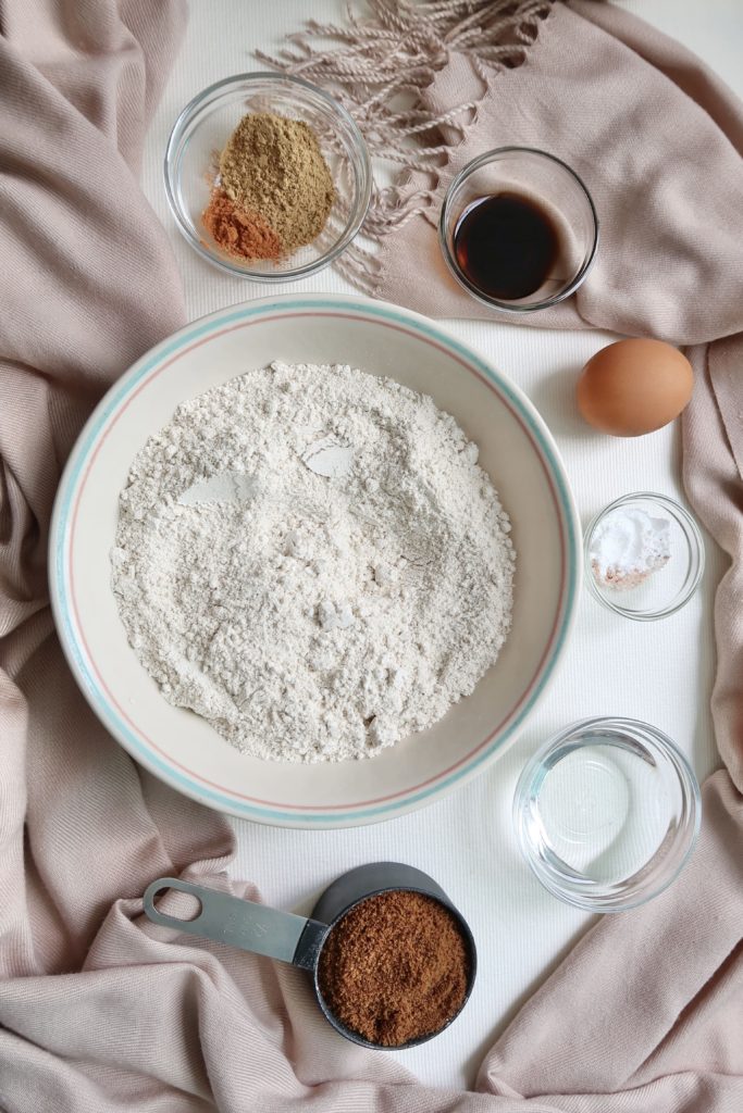 showing gingerbread cookie balls ingredients