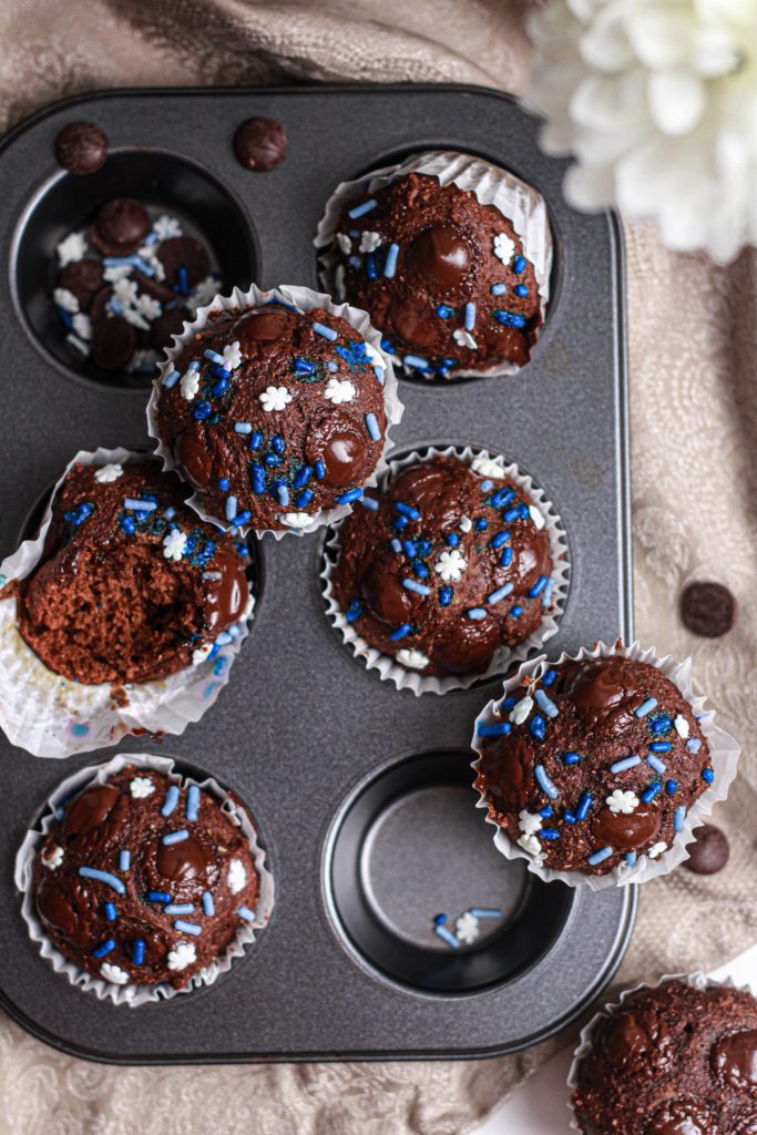 BEST Healthier Christmas Chocolate Muffins