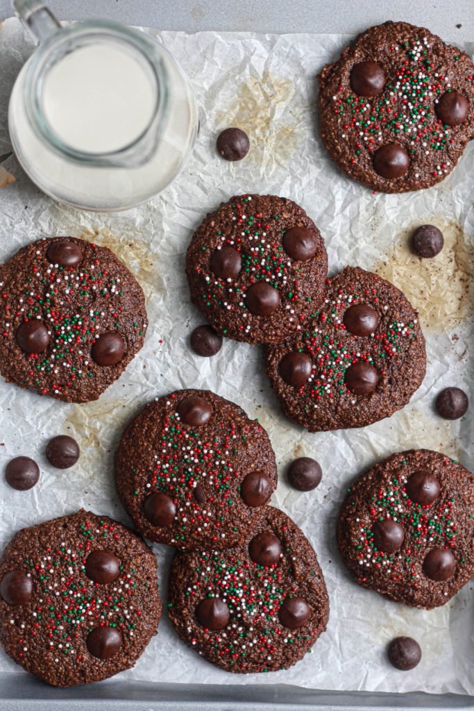 HEALTHIER Holiday Double Chocolate Cookies