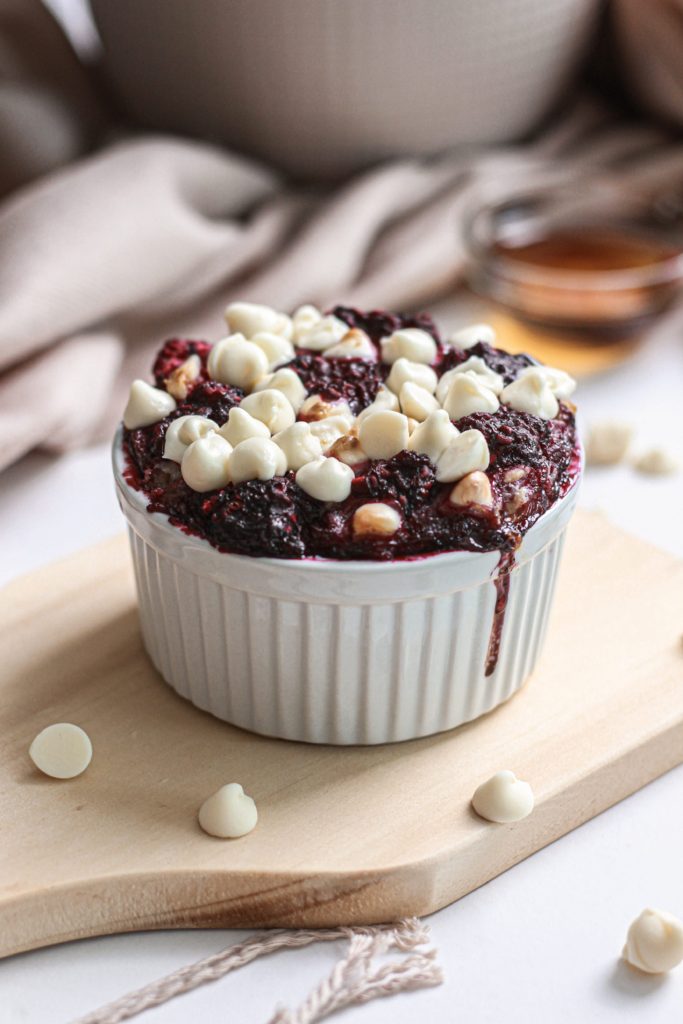 Vegan White Chocolate Raspberry Baked Oatmeal