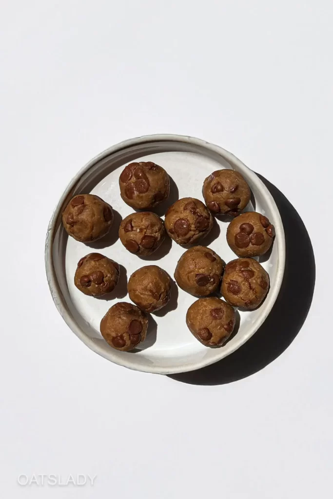 showing cookie dough balls