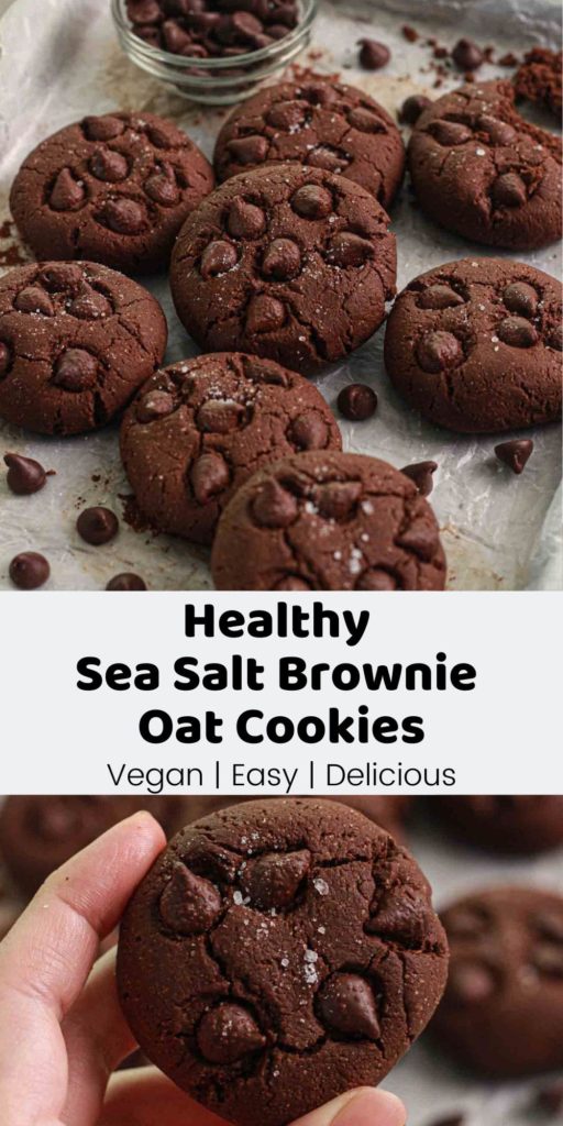 healthy sea salt brownie oat cookies pinterest