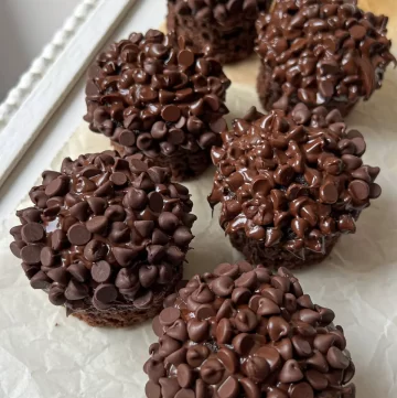 chocolate chip muffins on a table