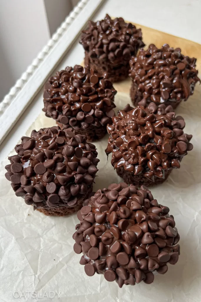 chocolate chip muffins on a table