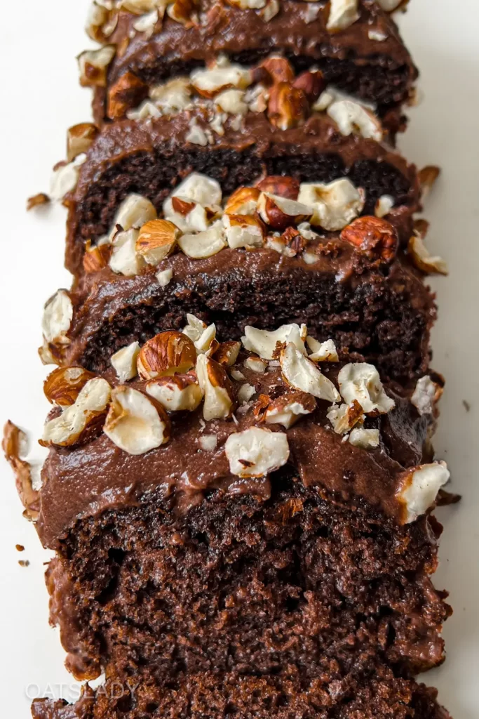 chocolate loaf cake with ferrero rocher